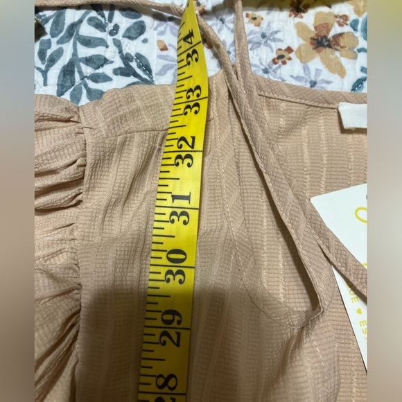 NWT! Entro Tan Tie Front Smocked Sundress - Picture 5 of 6